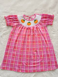 smocked pumpkin girls dress