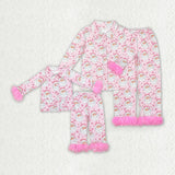 best selling --Christmas Santa pink adult and kids pajamas