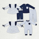 fall floral navy long sleeve kids clothing