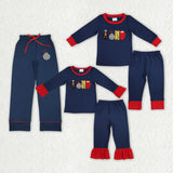 Christmas embroidery train  believe  adult and kids pajamas