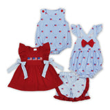 Family Matching Baby 4th of July Blue  outfits romper