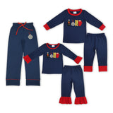 Christmas embroidery train  believe  adult and kids pajamas