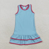 Matching Baby girls pink blue dress yoga