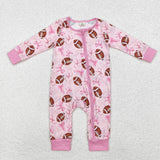Matching Baby girls rugby pink pajamas clothing