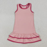 Matching Baby girls pink blue dress yoga