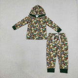BLP1543  toddler boy clothes mallard print boy fall hoodies outfits