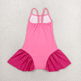 GSD3688 girls solid rose dress yoga