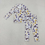 Matching RTS NO MOQ Baby Girls cheer Yoga Long Sleeve Trousers outfits set