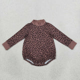LR3264 baby boys leopard long sleeve mock neck romper