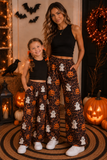 Family Matching Adult  Baby kids Halloween pumpkin leopard pants