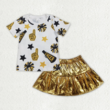 Matching Baby girls colorful CHEER outfits