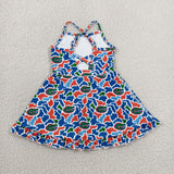GSD3589 girls Crocodile camo dress yoga