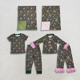 Matching Baby boys girls duck green blanket clothing