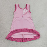 GSD4152 girls pink sleeveless floral dress yoga