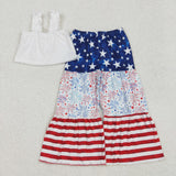 GSPO1959 baby girls July Fourth short outfits