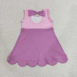 Matching Baby girls sleeveless scalloped dress