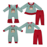 Matching boys girls Christmas deer kids clothing embroidery