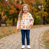Pre-order GT1917 girl team orange bow hooded zipper jacket coat milk silk