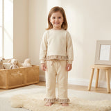 GLP3645 Girls solid long sleeve pant outfits sweatshirt material