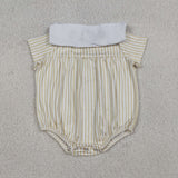 SR3802 Girl cross boy easter summer romper embroidery