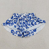 SS0812 baby girls UK blue leopard shorts yoga