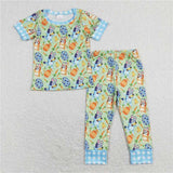 Matching Easter cartoon short sleeve boys girls pajamas