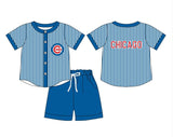Custom team button stripe short sleeve set