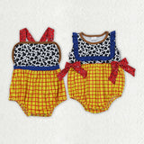 Matching Girls boys girls toy yellow checkered romper