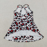 GSD3632 girls team Georgia red leopard dress yoga