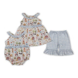 Matching Baby girls farm outfits romper