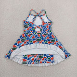 GSD3589 girls Crocodile camo dress yoga