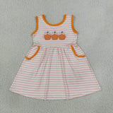 Matching Boys girls  pumpkin clothing embroidery