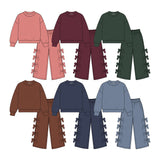 9.7 Pre-order girls long sleeve ruffle pants outfits COTTON