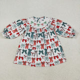 11.28 USA GLD10286 girls BOWS Dress smocked