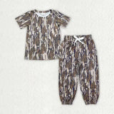 Matching boy camo short sleeves outfits