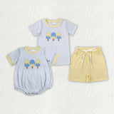 Matching  Baby boys Ice lolly  stripe romper outfits embroidery
