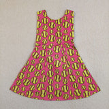 GSD3800 girls baseball rose sleeveless dress yoga