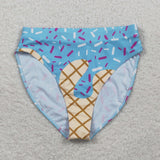 S0576 Adult women blue Ice cream waffles swimsuit