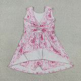 GSD3815 girls castle pink stripe summer sleeveless dress yoga