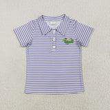 Matching Baby boys Mardi Gras button short sleeves shirt  tops