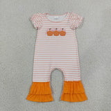 Matching Boys girls  pumpkin clothing embroidery