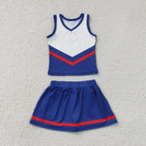 GSD4202 girls team navy white red  sleeveless skirt outfits yoga