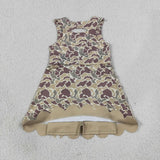 Matching Baby Girls camo sleeveless bow dress yoga