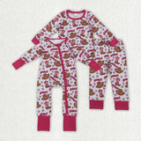 Matching Baby girls howdy hat boot rose romper pajamas clothing