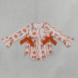 Matching baby girls fall pumpkin bow clothing