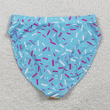 S0576 Adult women blue Ice cream waffles swimsuit