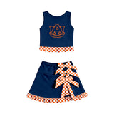 custom style MOQ 3 per style Matching Baby girls AUBURN team  outfits