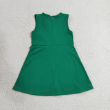 GSD3742 girls solid green sleeveless dress yoga