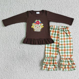Matching boys girls Scarecrow brown kids clothing embroidery