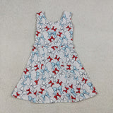 GSD3752 girls blue red bow sleeveless dress yoga